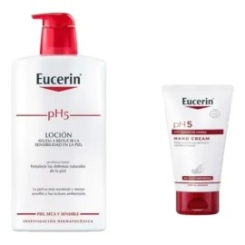Kit Crema Corporal Eucerin Ph5 Loción Hidratante 76 Gr 1 Lt                                                                                           