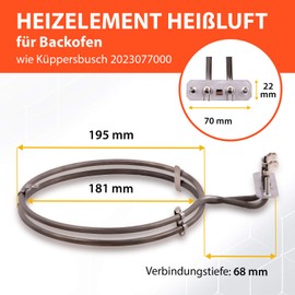 VIOKS Heating Element Ring Heater Replacement for Küppersbusch 182676 EGO 20.23077.000 2023077000 Hot Air Heating Coil 2400 Watt 230 Volt Hot Air Heater for Oven Cooker
