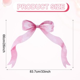 Tinoaly Large Pink Bow Wall Stickers, 26x33 Inch Coquette Wallpaper Decoration for Girls Room Wall Decal Peel and Stick Large Waterproof Pink Bow Room Decor for Girl Bedroom Home Nursery Kindergarten