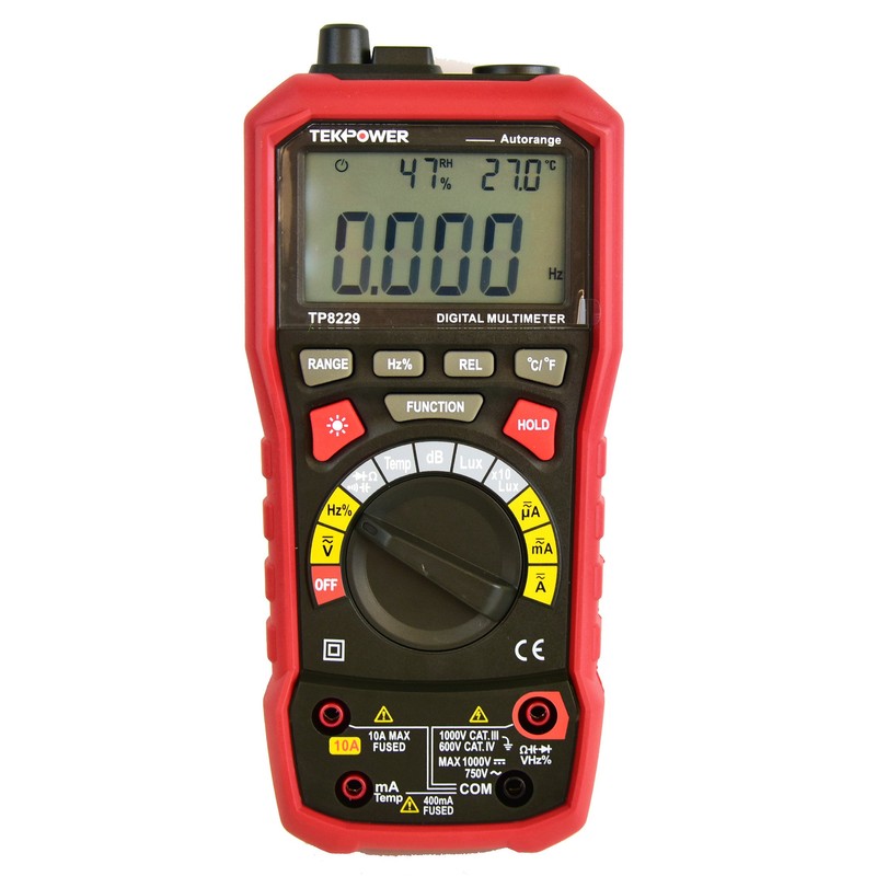 Tekpower TP8229 Auto-Range 5-in-1 Multi-functional Digital Multimeter,Lux,Sound Level and More,Better