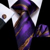 Dubulle Mens Floral Silk Tie for Men Gold Purple Striped