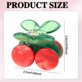 4 Pcs Cherry Claw Clips – Non-Slip Cute Fruit Hair Clips for Women & Girls, Stylish Cherry Hair Accessories for Thin & Thick Hair