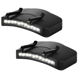 Mudder 2 Pieces Hat Clip Light 11 LED Rotatable Clip Headlamps Cap Lights Clip on Hat Waterproof LED Ultra Bright Hands-Free Flashlight for Hunting Camping Fishing Hiking