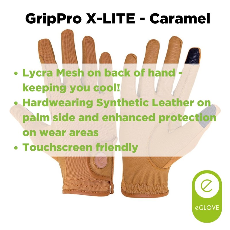eGlove - eQUEST GripPro X-LITE Horse Riding Gloves - Lightweight,