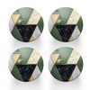 4 x Round Coaster - Art Deco Green Marble Effect