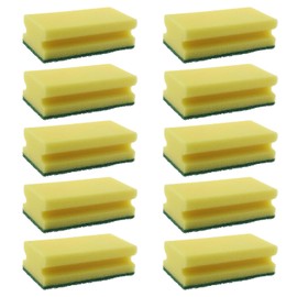 Scouring Pad XXL Kitchen Sponge 130 x 70 x 45 mm Cleaning Pot Sponge Yellow (10 x Yellow)