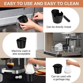 Knock Container for Portafilter Knock Box Portafilter, Knock Box for Coffee Grounds with Special Noise-Absorbing Impact Bar and Recycling Coffee Grounds Container, Coffee Grounds Container