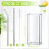 Square Glass Set of 6, 13oz Highball & Cocktail Glasses,