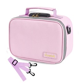 Gosstek PU Leather Smell Proof Bag with Combination Lock, Childproof Smell proof case with Shoulder Strap, Multiple Colors Available. (Pink)