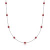 Ross-Simons 3.10 ct. t.w. Ruby Station Necklace in Sterling Silver.