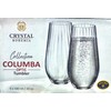 Czech Bohemian Crystal Glass Set of 6 Highball Tumblers 20oz./580ml.