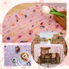 6pcs Pink Daisy Fall Table Runner Embroidery Gauze 10FT Florals