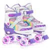 SULIFEEL Rainbow Unicorn 4 Size Adjustable Light up Roller Skates