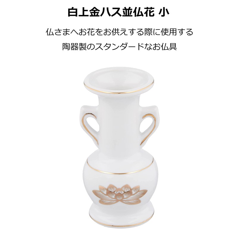 Maruesu Buddha Supplies, White Gold Lotus Buddha Flowers, Small, White