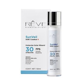 Reve Dermatologique | SunVeil SOIE Couleur FPS 30 - Protector Solar Mineral - textura sedorsa – matificador Evaluada clínicamente - 50 ml