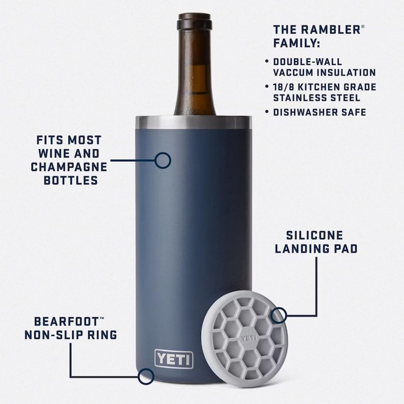 YETI Rambler Wine Chiller, Fits Most Wine Bottles, Black Forest