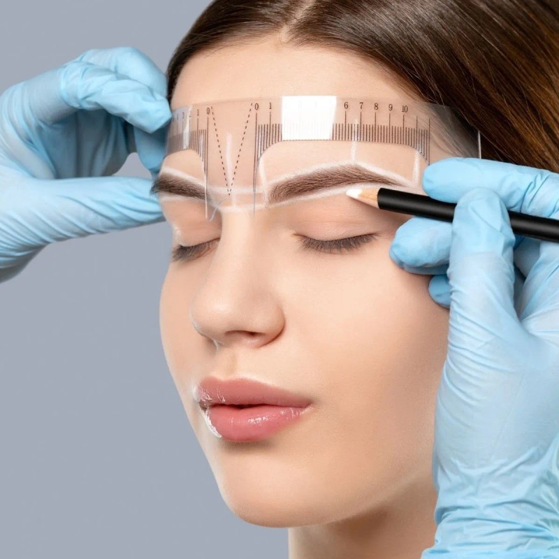 Regla Facial Microblading Plástico Para Diseño Cejas 2 Pz F
