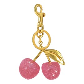 BRDXOOL Women Keychain Cute Metal Pendant Jewelry Accessories Pink Cherry Cute Daily Accessories for Car Keys Bags Backpacks Decorative Keychains