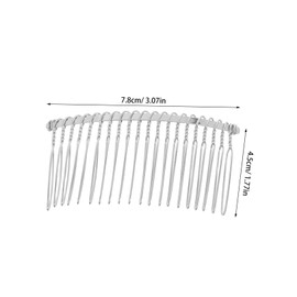 Baluue Silver Metal Hair Comb with Loop Teeth for Bridal Veils Durable Hard Wire Clip for Wedding Veil DIY and Hairpiece Craft Projects