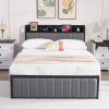 Vecelo Bed Frame with Storage Headboard Power Outlet Full Queen