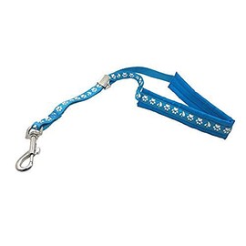 Groom Professional Amzi Pro Noose Plastic Locking Slider Padded Paw Print, Cyan Blue, 40 cm