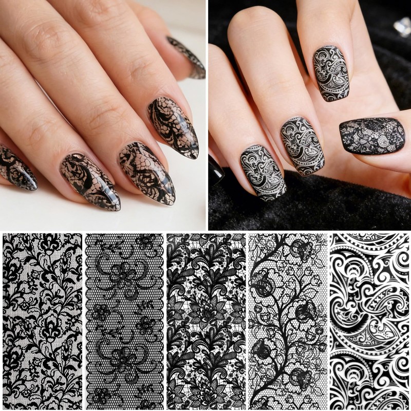 SmallCat 30 Pcs Nail Transfer Foil, Lace Nail Foil, Lace
