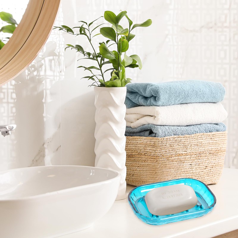 Self-Draining Soap Dish, Pack of 2 Soap Dish Sink, Plastic