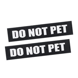 Removable Service Dog Patches, 2Pack Black Vest Patches for in Training Dog, Harness Patches with Hook Backing, DO NOT PET-S