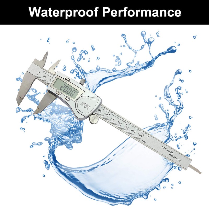 NORTOOLS Caliper Digital Caliper 150mm/6" Acero inoxidable IP54 Impermeable Micrómetro