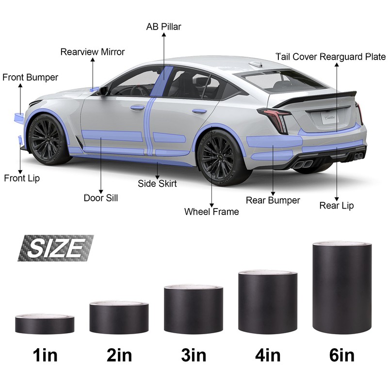 Lypumso Matte Black Vinyl Wrap Tape Roll, 6 Inch x