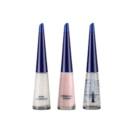 Herome French Maniküre Set Rosa (French Manicure Set Pink) - Nagellack Mit Verstärkendem Effekt, Weißer Nagellack und Überlack Für Ein French Maniküre - 3 * 10ml.