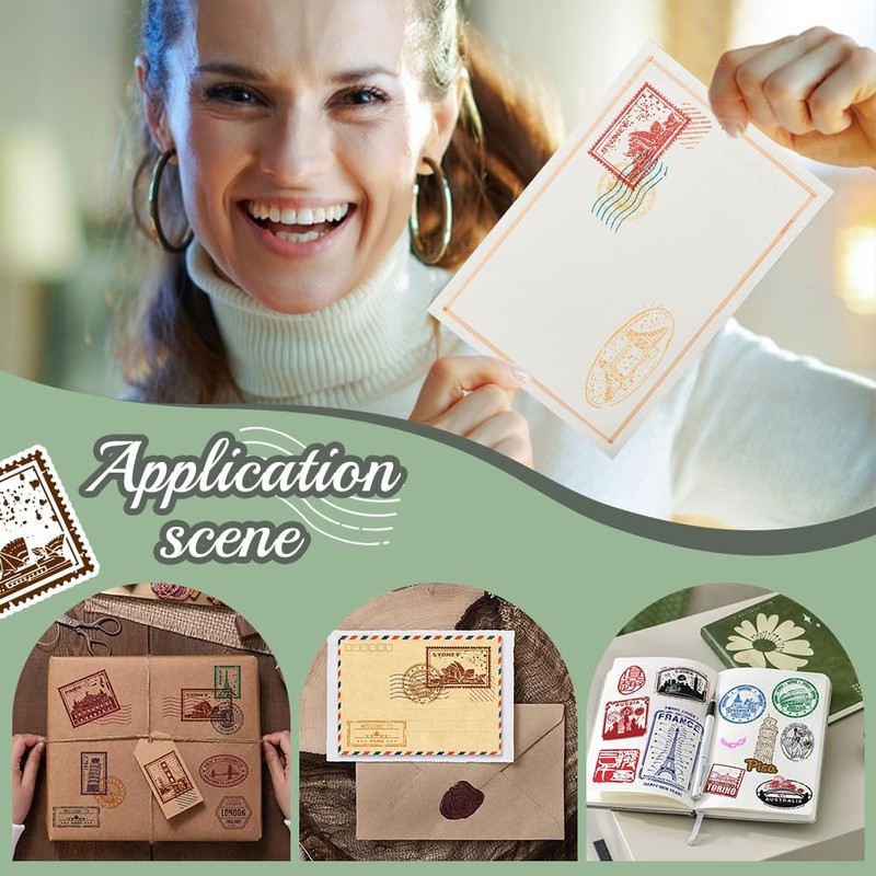 PandaHall Stamps for Card Making Post Stamp Transparent Rubber Stamp