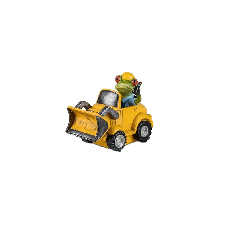 formano Funny Frog Figure Construction Worker with Wheel Loader Decoration