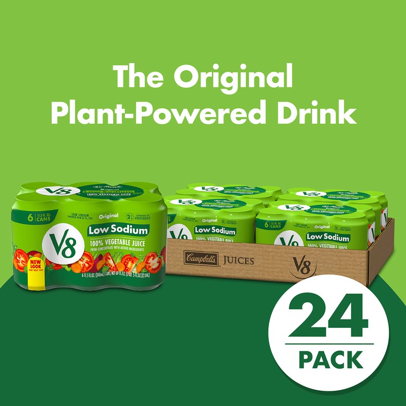 V8 Low Sodium Original 100% Vegetable Juice, Vegetable Blend with