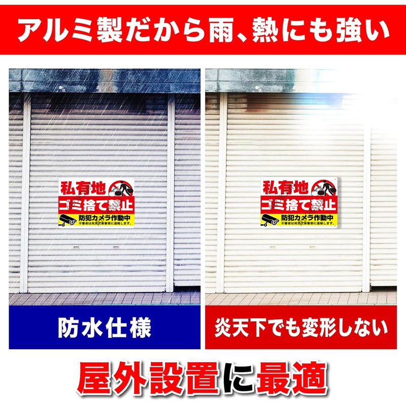 Sign [Do not dispose of private lands] The security camera