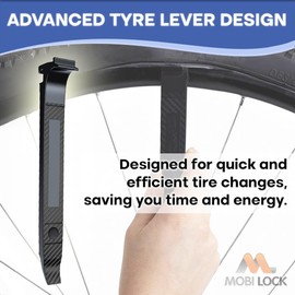 Mobi Lock Bicycle Tyre Lever - Tire Changing Tool for Bikes - Quick and Easy Tyre Removal and Installation