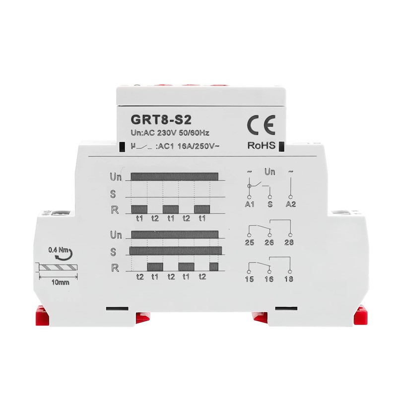 GEYA Asymmetric Cycle Time Relay 2SPDT 16A AC230V Cycler Repeat