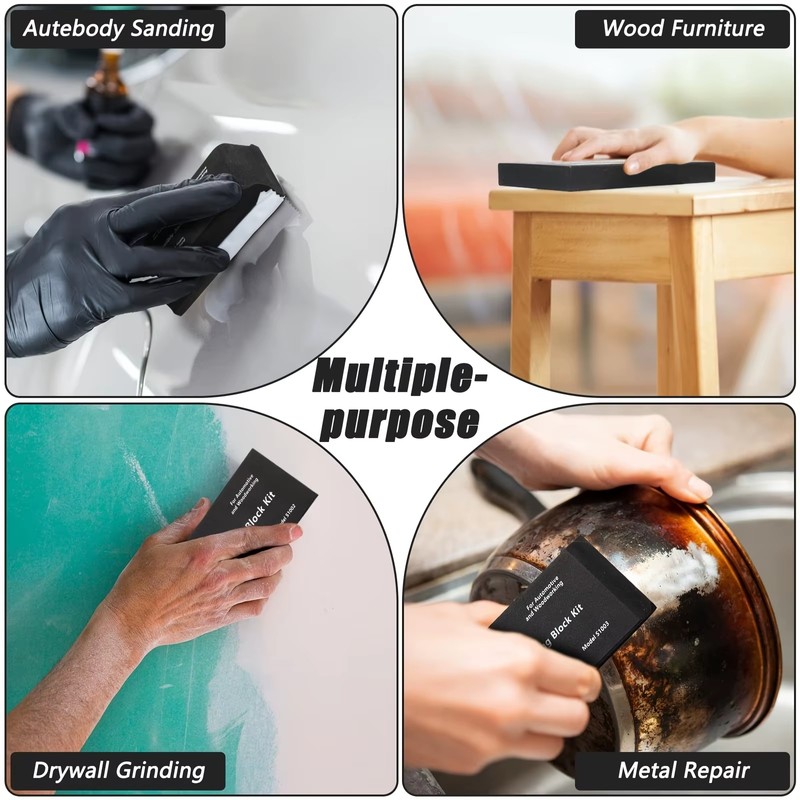 12-Piece Hand Sanding Block Kit for Automotive and Woodworking –