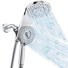 EMBATHER Shower Heads With Handheld Spray Combo High Pressure 2 IN 1 Dual Showerhead with 13 Spray Modes, Touch-Clean Shower Faucet with 72-inch Stainless Steel Hose-Chrome