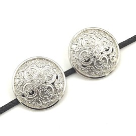 YOOGCORETT 24pcs 25mm Antique Silver Metal Buttons with Shank Round Shape Flower Pattern Vintage Style Buttons for DIY Crafts Jackets, Clothing Sewing Accessories Scrapbooking Decorations Supplies