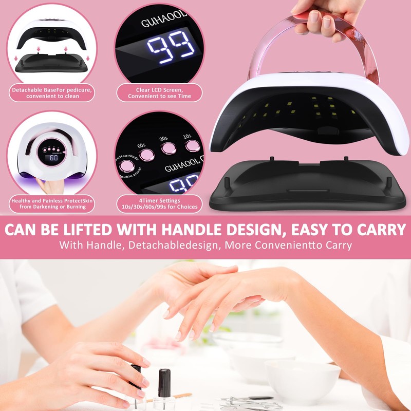 GUHAOOL 180 W Nail Dryer Lamp, UV Lamp for Gel