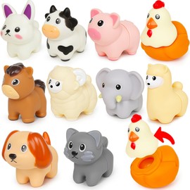 NAODONGLI Montessori Farm Animals for Toddlers 18+Month,Early Educational Little People Animals Figurines Learning Fine Motor Matching Games Easter Basket Stuffers Gift for Boys Girls