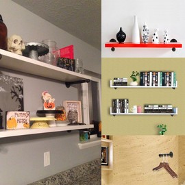 Sumnacon Industrial Pipe Clothing Bar 7.7 Inch, 4 Pack Wall-Mounted Metal Coat Rack Rod Holder for Space Saving, Heavy Duty Retro Garment Clothes Hanger Hooks for Bathroom Bedroom Entryway Closet