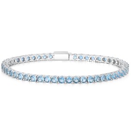 LOVANS Copper Tennis Bracelet Birthstone Braelets Cubic Zirconia Classic Tennis Bracelet for Women Size 6.5-8 Inches, Copper