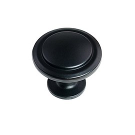 1-1/4 in. Flat Black Round Cabinet Knob 10-Pack