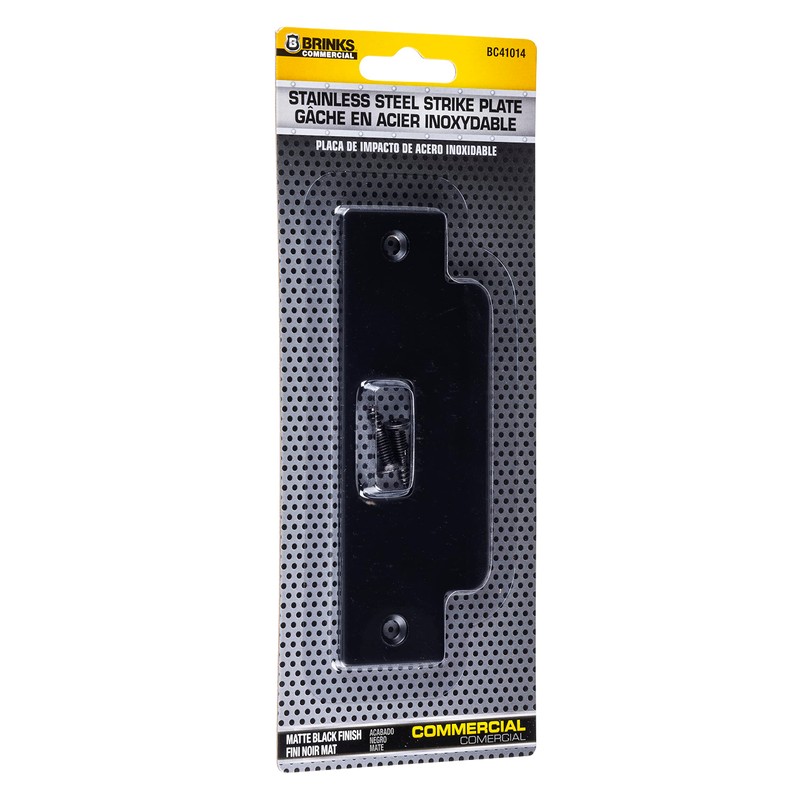 BRINKS Commercial - Replacement Door ASA Strike Plate, Matte Black
