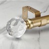 ILAISIHOME Luxury Gold Decorative Single Curtain Rod Set with Crystal-clear