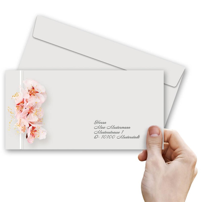 Envelopes (without window) Flowers and Blossoms Cherry Blossoms DIN Long