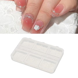 Sonew Nail Art Pearls, Gold Silver Nail Rhinestones, Exquisite DIY Metallic Mini Nail Beads Decoration, Suitable for Beginners Manicure (Silver)
