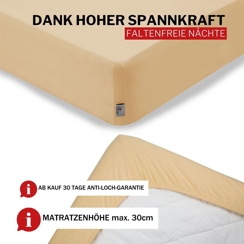 DarBene Fitted Sheet 140 x 200 cm Premium, 100% Premium